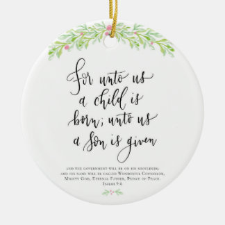 Para Unto Us un niño nace adorno navideño