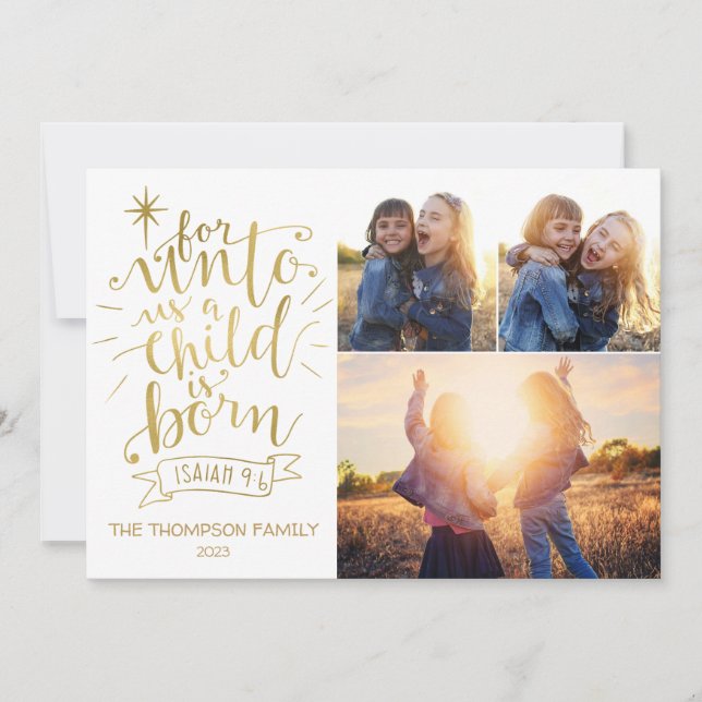 Para Unto Uu Tarjeta Fotográfica De Navidad Tres I (Anverso)