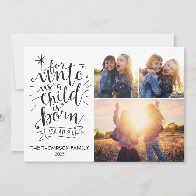 Para Unto Uu Tarjeta Fotográfica De Navidad Tres I (Anverso)