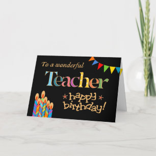 Para velas de Moda de profesores, tarjeta de cumpl