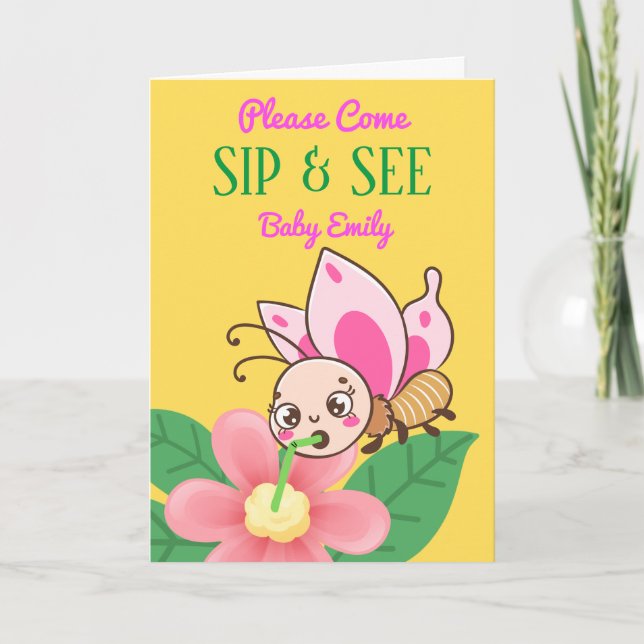 Para ver Sip Chica y ver Invitación de Baby Shower (Anverso)