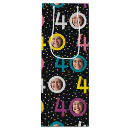Para Vino 40.º Personalizar de cumpleaños Foto Bolsa de rega