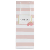 Banda rosada y Bolsa de vinos personalizada Peony