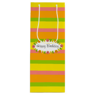 Para Vino Bolsa clásica de regalo de cumpleaños Citrus Oval