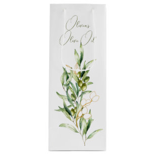 Para Vino Bolsa de materiales comerciales Green and Gold Oli