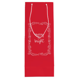 Para Vino Bolsa de vacaciones de la cinta de Swirl roja bril