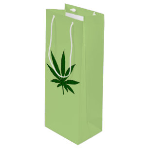 Para Vino Bolsa verde de hojas de maleza