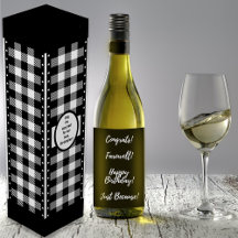 Comprobación de búfalo Caja de vinos en blanco y n