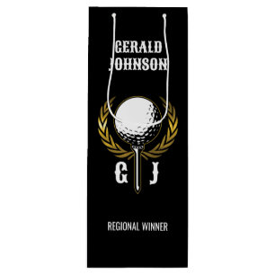 Para Vino Diseño de monograma de golf definitivo Bolsa de re