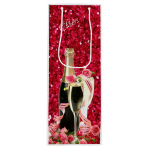 Para Vino Elegante Esparkle Rojo Champagne Bolsa de papel de