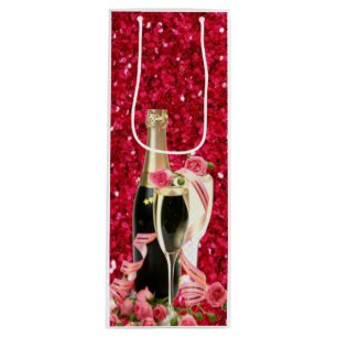 Para Vino Elegante Esparkle Rojo Champagne Bolsa de papel de