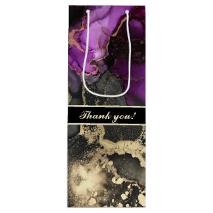 Para Vino Personalizado Gracias Bolsa Única de Regalo Black