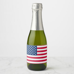 Para Vinos Espumosos Bandera estadounidense esparcen etiquetas de botel