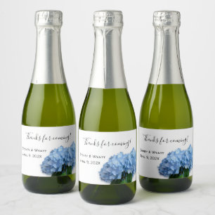 Para Vinos Espumosos Blue Heaven Floral Custom Wedding Mini Etiquetas
