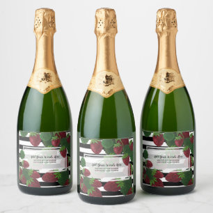 Para Vinos Espumosos Conjunto de etiquetas de alimentos y bebidas con v