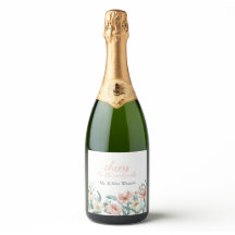 Diseño de etiquetas de vino floral rosa y crema re