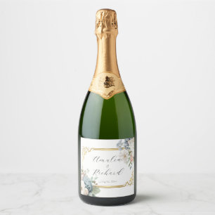 Para Vinos Espumosos Etiquetas de Botella de Bodas con Flores de Horten