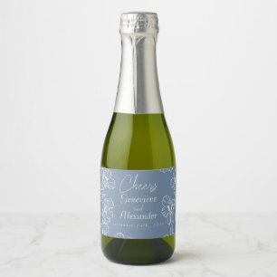 Para Vinos Espumosos Etiquetas de Botella de Champán Mini Lily Azul Pol