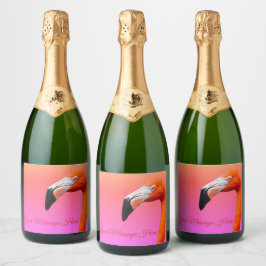 Para Vinos Espumosos Etiquetas de botella de flamenco