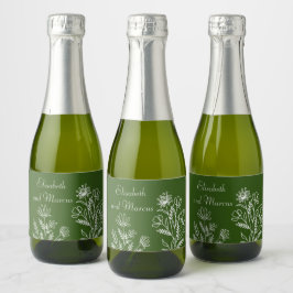 Para Vinos Espumosos Etiquetas de botella de vino miniatura de boda ver