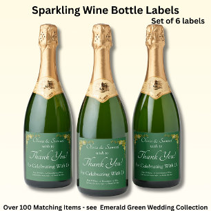 Para Vinos Espumosos Etiquetas de Botellas de Vino Espumoso, Verde Esme