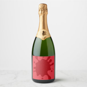 Para Vinos Espumosos Etiquetas de vino burbujeante de color rojo tomate