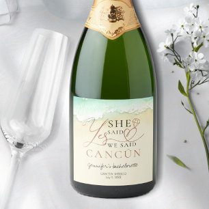 Para Vinos Espumosos Etiquetas de Vino Burbujeante   Playa Cancun