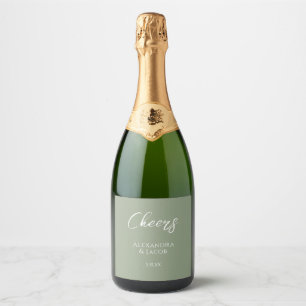 Para Vinos Espumosos Etiquetas de vino de boda Tipografía elegante