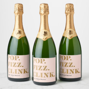 Para Vinos Espumosos Etiquetas de Vino Espumoso Brunch Nupcial Pop Fizz