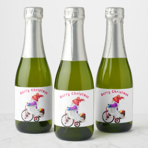 Para Vinos Espumosos Etiquetas de Vino Espumoso de Gnomo de Navidad