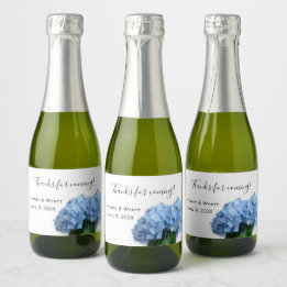 Para Vinos Espumosos Etiquetas Mini Personalizadas de Flores Blue Heave