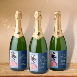 Para Vinos Espumosos Juego de etiquetas de botella de champán de Año Nu