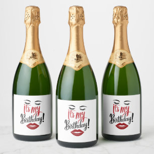 Para Vinos Espumosos Juego de etiquetas de comida y bebida - Es mi cump