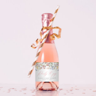 Para Vinos Espumosos Mini etiquetas de vino con flores silvestres lista