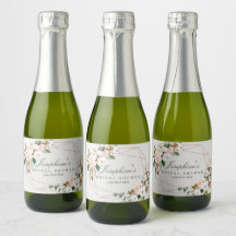 Rosa geométrico Oro Sparkling Wine Mini Etiquetas