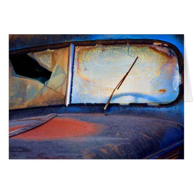 Parabrisas de un viejo camión oxidado (Anverso (Horizontal))