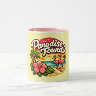 Paradise Found Taza Flamingo Dorado
