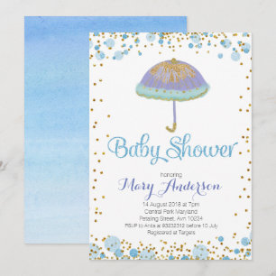 Paraguas de la invitación de BOY Baby Shower