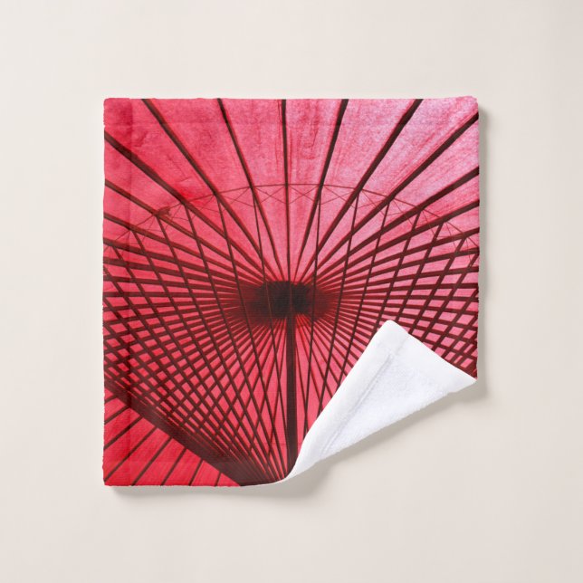 Paraguas de papel de aceite rojo (Toallita)