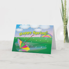 Paraguas de primavera - Tarjeta de saludo