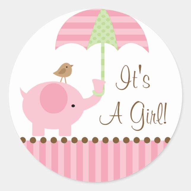 Paraguas del elefante del bebé es pegatina del (Anverso)