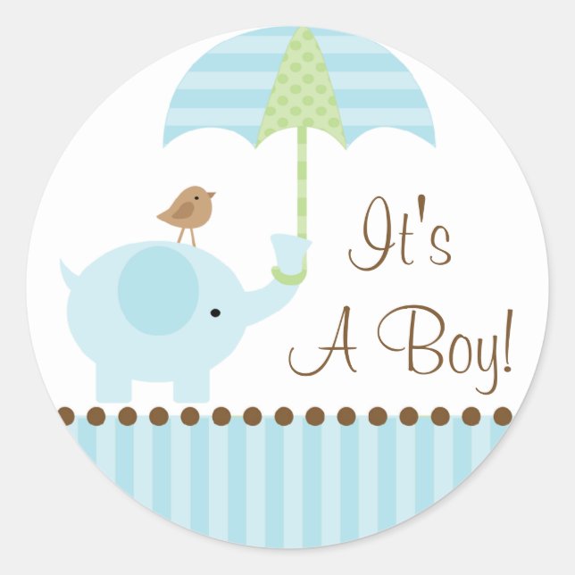 Paraguas del elefante del bebé es pegatina del (Anverso)