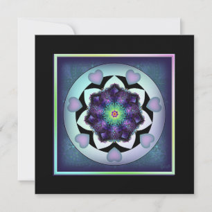 Paraguas morados y corazones .7 tarjeta en blanco