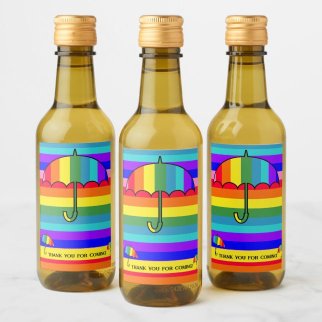 Paraguas rayados del arco iris (Botellas)