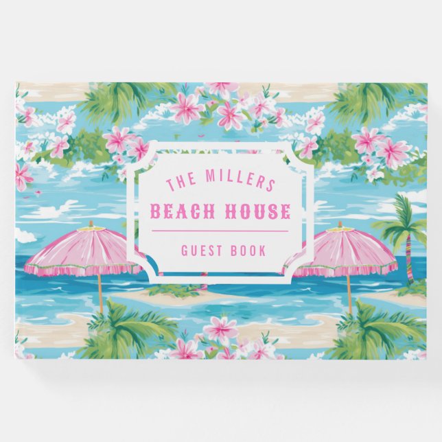 Paraguas rosado | Libro de invitados de Beach Hous (Anverso)