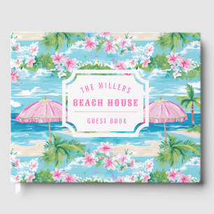 Paraguas rosado Libro de invitados de Beach Hous