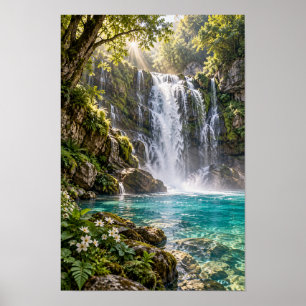Paraíso de Cascada Tropical Arte de Pared de Jungl