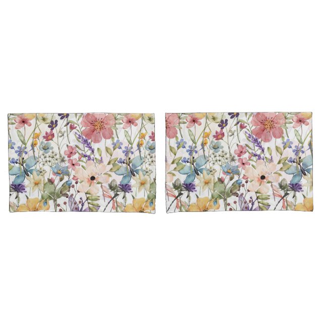 Paraíso de flores en fundas de parejas blancas par (Anverso - Set)