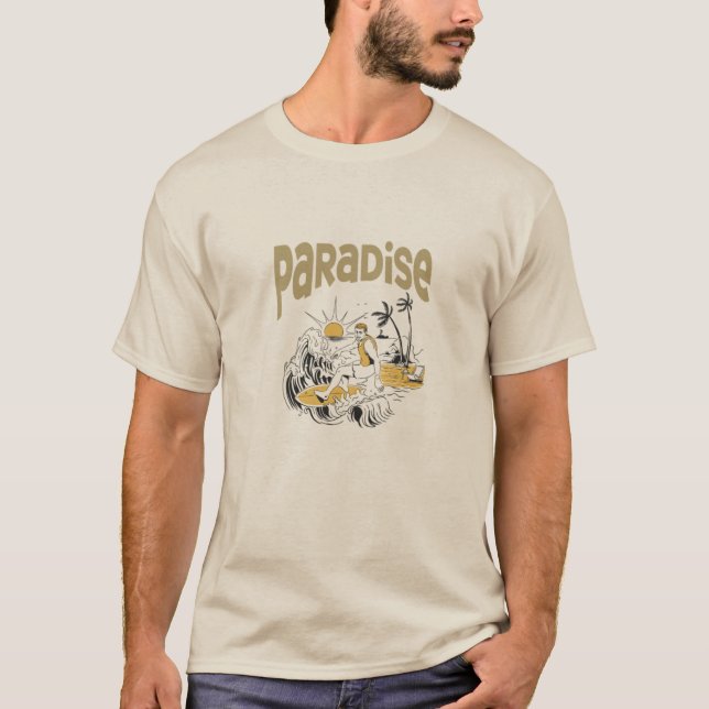 "Paraíso encontrado" Beach Vibes Camiseta (Anverso)