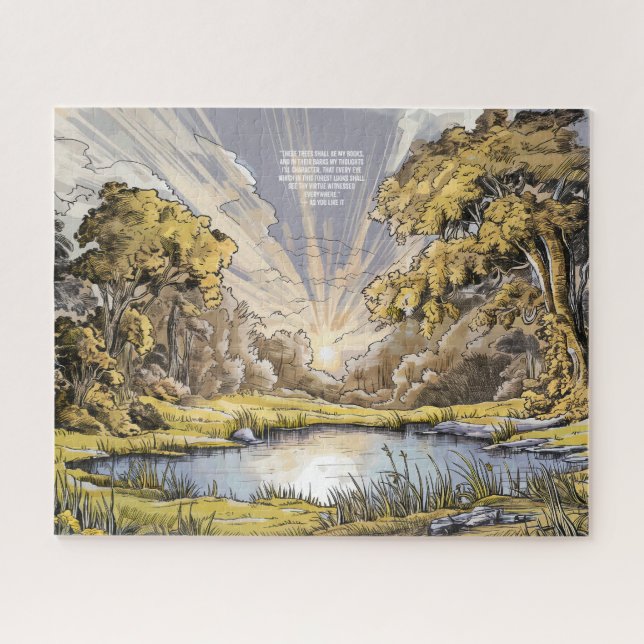 Paraíso Forestal Escenario - Elegante rompecabezas (Horizontal)